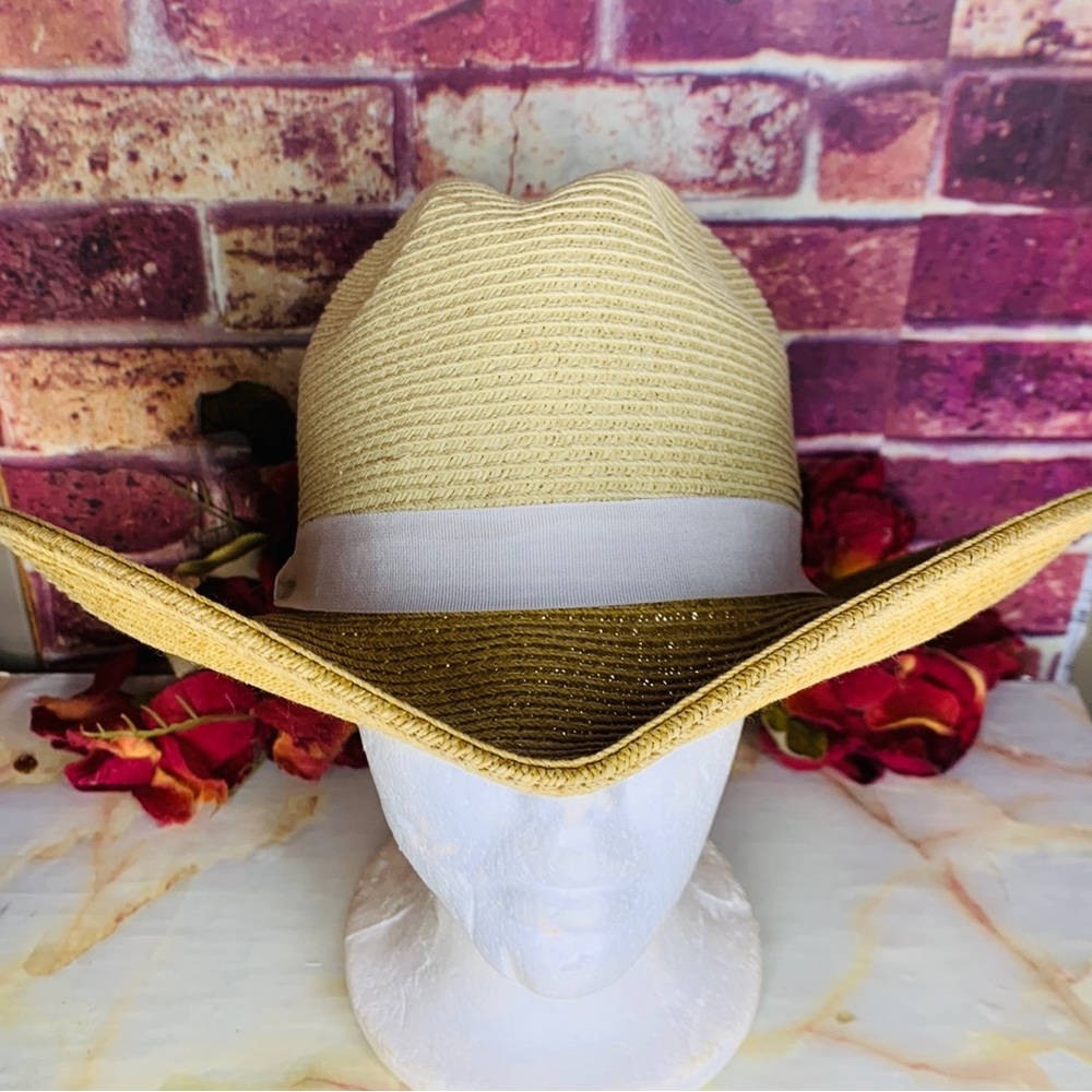 Tan Paper Western Style Cowboy Western Beach Hat - Picture 5 of 8